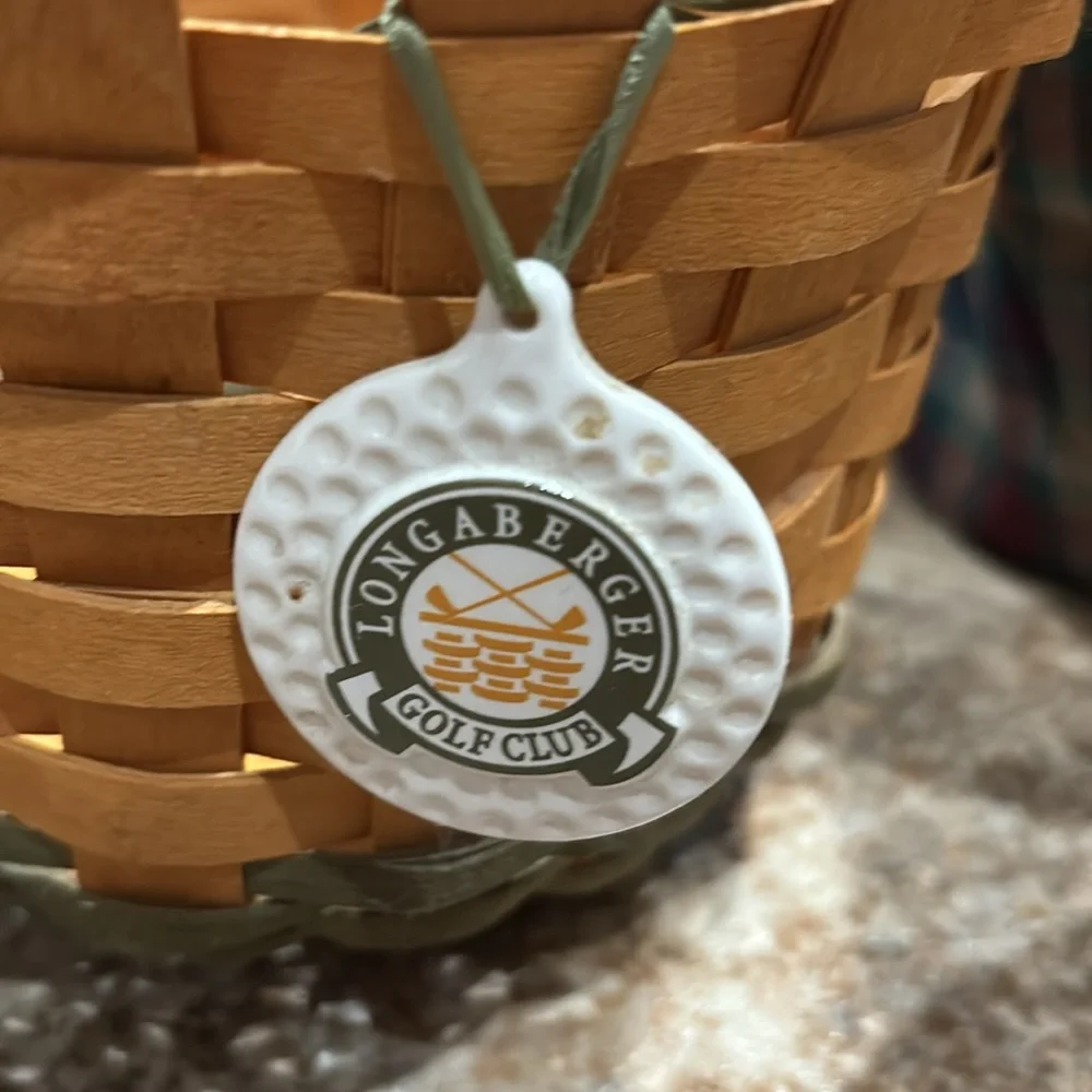 2000 Longaberger Golf Basket Liner Protector and Tie-on
